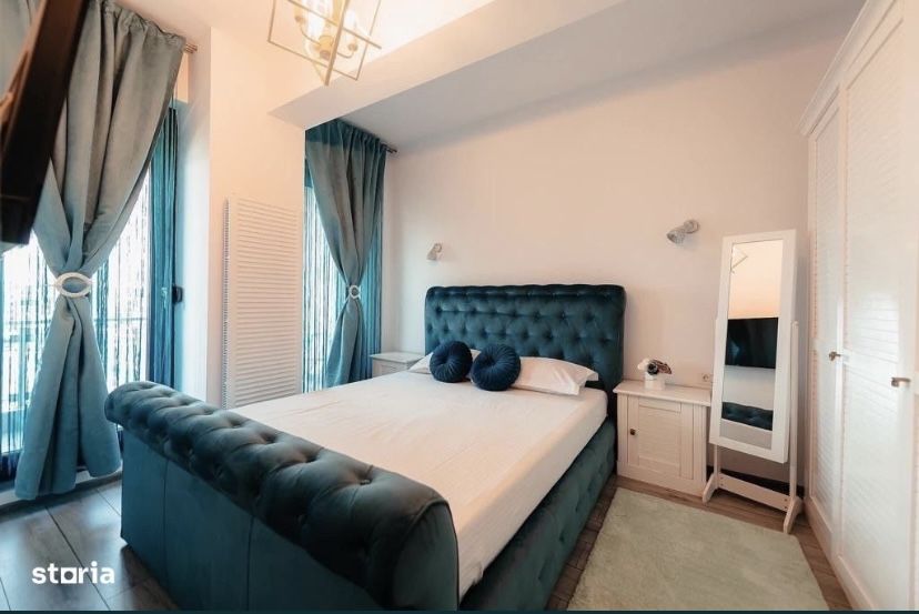 Vand pat tapitat 160x200cm turcoaz