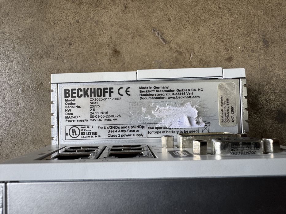 Controller PLC / Embedded PC Beckhoff CX9020 + Module I/O”