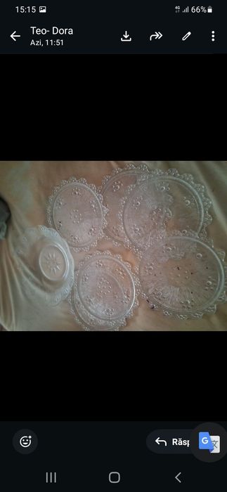 Vand 4 pahare de cristal rosu