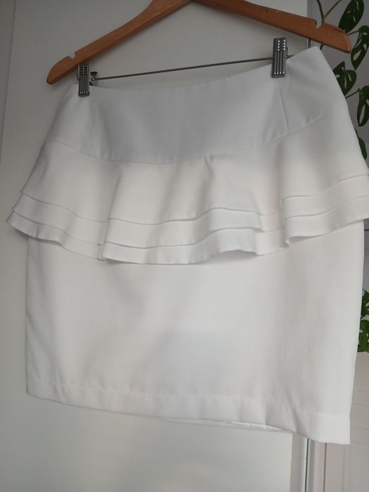 Fusta alba peplum, Gina Tricot