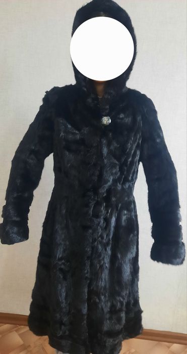 Норковая шуба с капюшоном