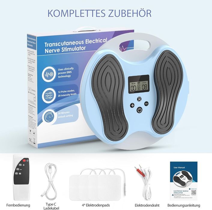 Безжичен масажор за крака, EMS за стимулиране на кръвообращението