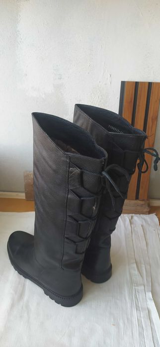 Сапоги кожаные зимние