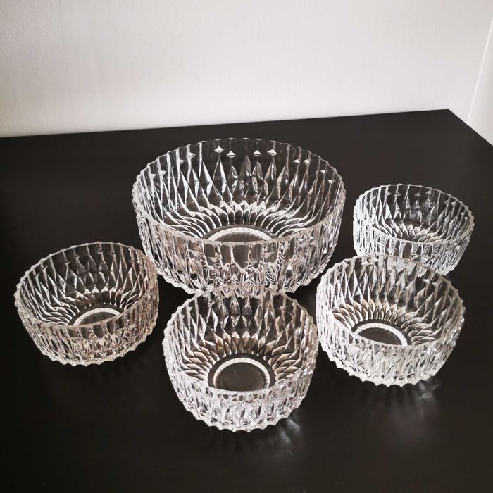 Set 4 + 1 boluri desert cristal Bohemia