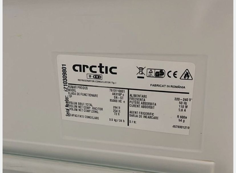 Frigider arctic DE PIESE / combina frigorifica DEFECTA