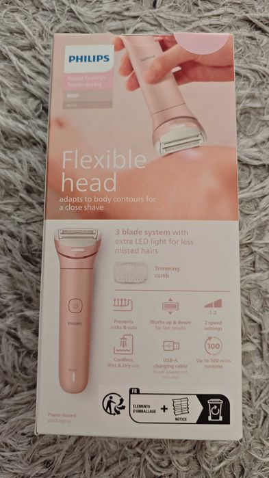 Cap de ras flexibil fără fir Philips Ladyshave seria 8000, BRL129/00