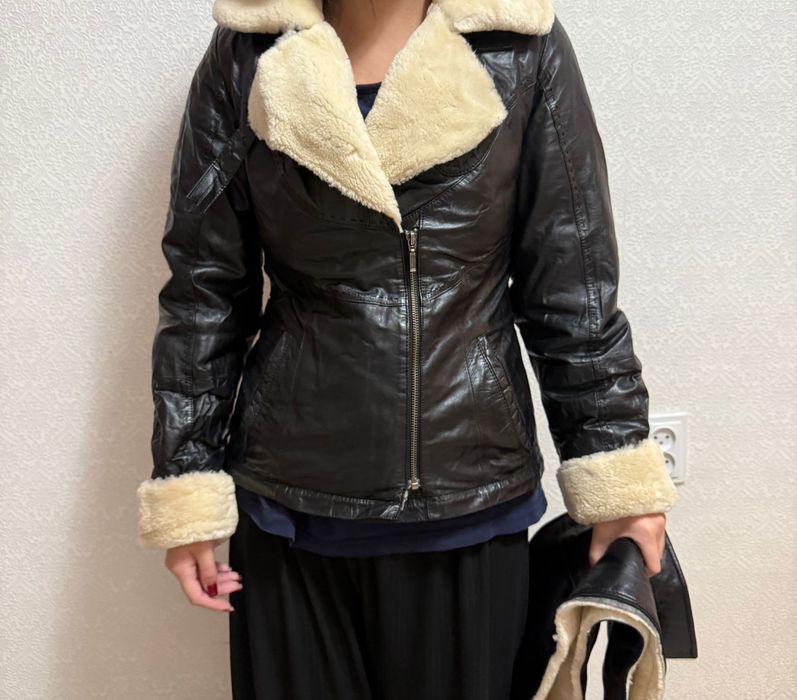 Кожанный дубленка