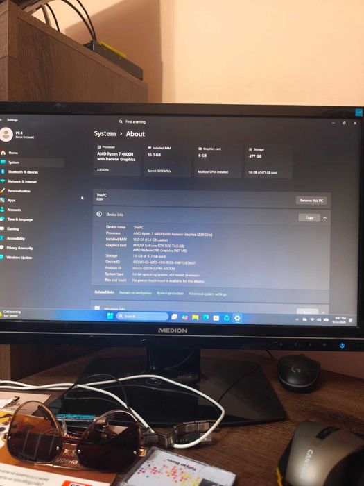 Лаптоп Lenovo Legion 5 + 21' Монитор
