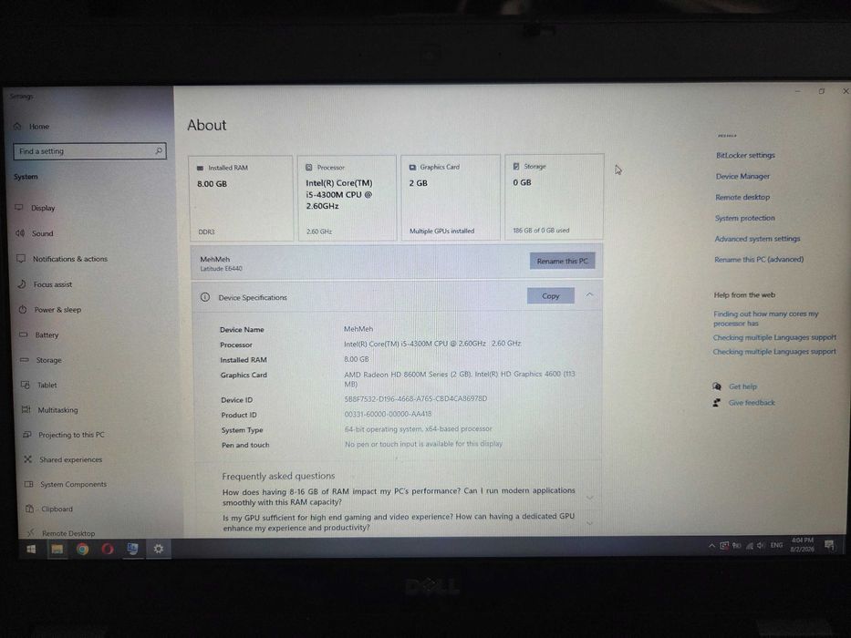 Laptop Dell Latitude e6440