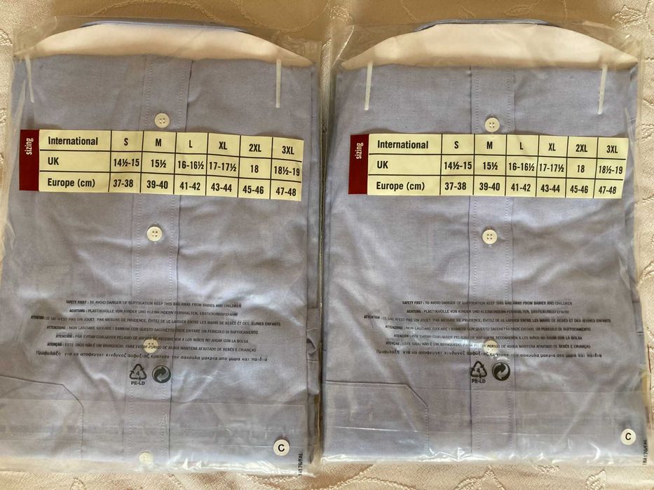 Мъжка риза Fruit of the Loom тип Oxford голям размер дълъг и къс ръкав