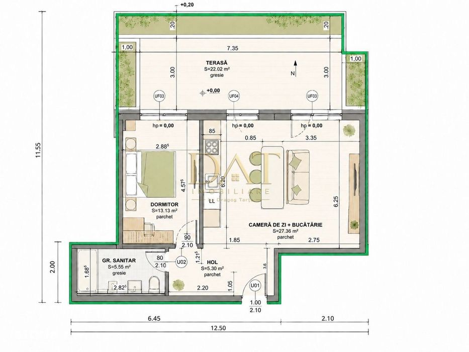 0 comision! 2 camere | Terra Gardens | terasa |