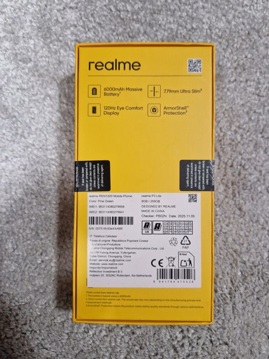 Realme P3 Lite, 8GB RAM, 256GB, 5G, Sigilat