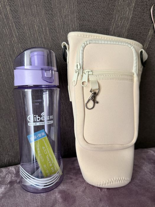 Спортивная бутылка для воды новая + чехол