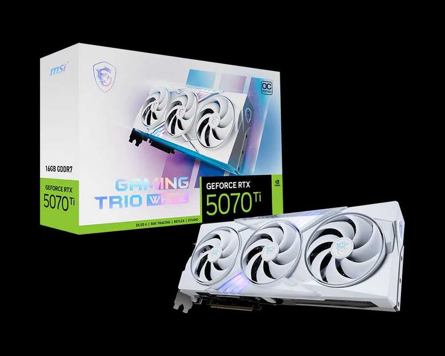 Видеокарта MSI GeForce RTX 5070 Ti GAMING TRIO OC WHITE