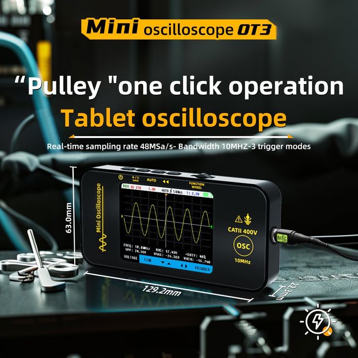 BSIDE OT3 Мини Дигитален Осцилоскоп/Тестер 10MHz 48MSa/s