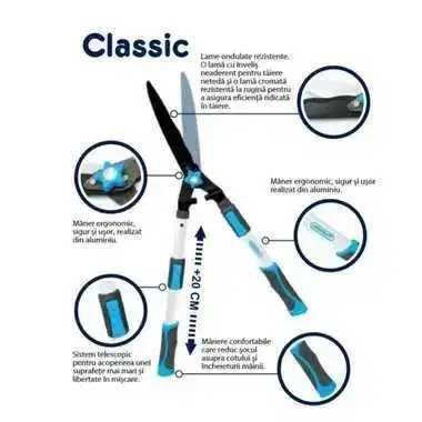 Foarfecă de grădinărit telescopică cu lamă ondulată Premium AquaCraft