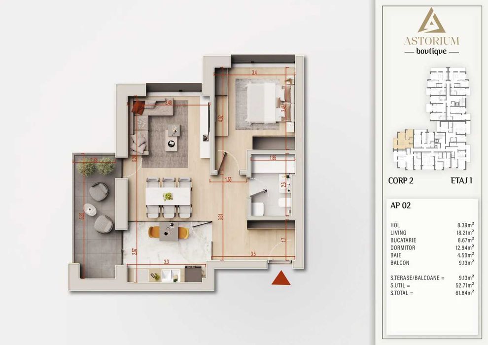 Apartament 2 Camere Modern cu Spații Luminoase Comision 0%