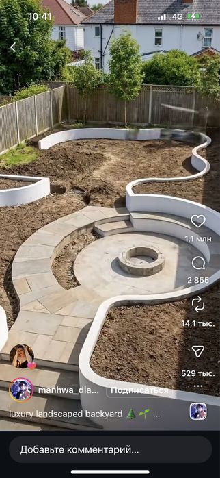 Ландшафт газон елки