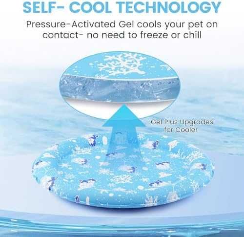 Нова Кръгла охлаждаща подложка за домашни любимци котка нетоксичен гел