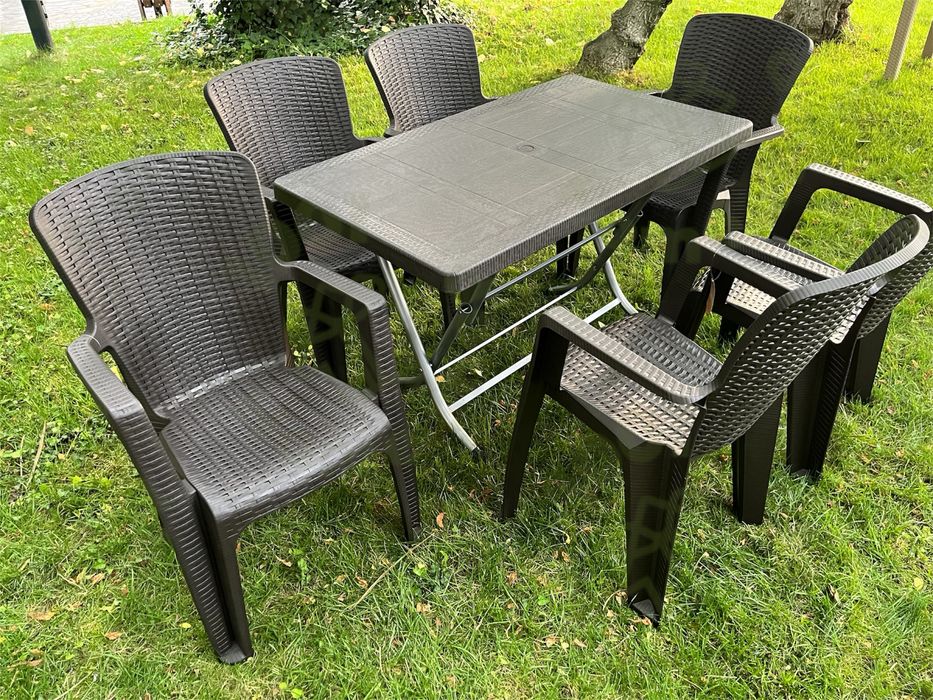 Градински комплект Лиза, Маса сгъваема, ратан столове