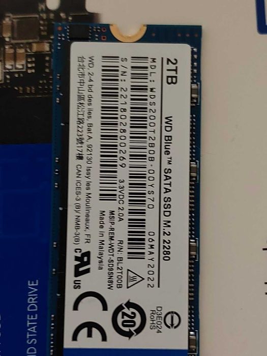 2TB M.2 SATA SSD Western Digital Blue