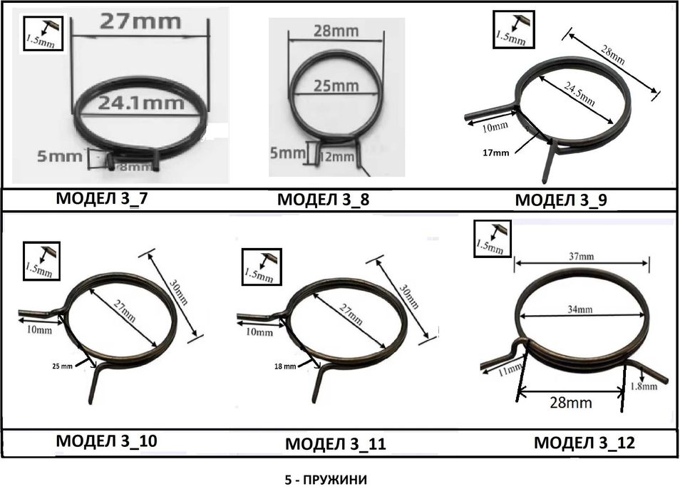 Възвратни пружини за дръжки на врати