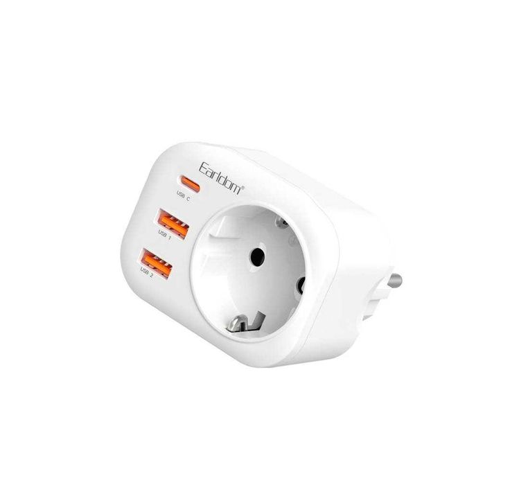 Разклонител за контакт ES-SC18, шуко, 2xUSB, 1xType-C,  220VAC, 4000W