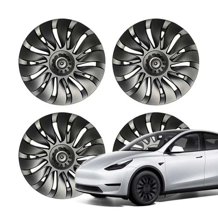 19″ Тасове + Капачки с Лого за Tesla Model Y 4 Модела Тесла Модел У