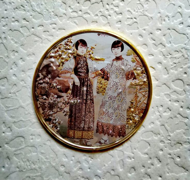 Картина арт украшение миниатюра литография 24 кт златен лист 4бр.