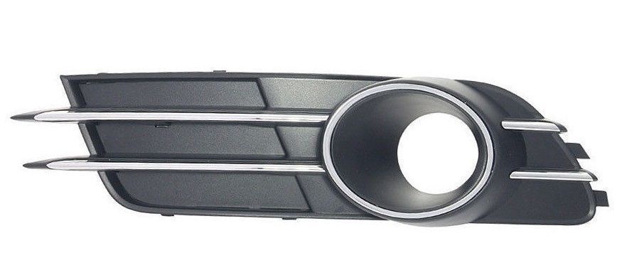 Grila bara fata Audi A6 (C7), 01.2011-06.2014 cu Cruise Control Activ Dreapta, 4G0807682B, 13E127-2 cu locas pentru proiectoare, insertie crom
