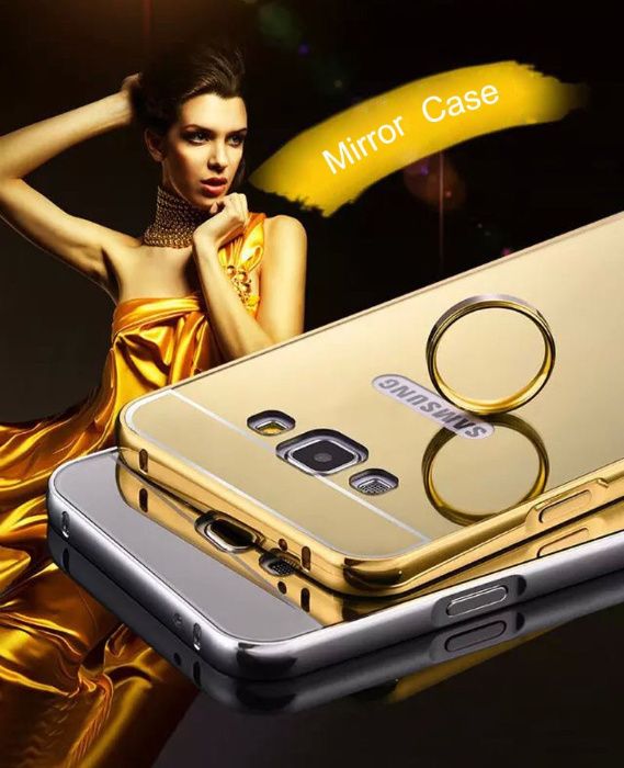 Husa / Bumper aluminiu + spate Oglinda Samsung Galaxy A8 2018, J1 2016