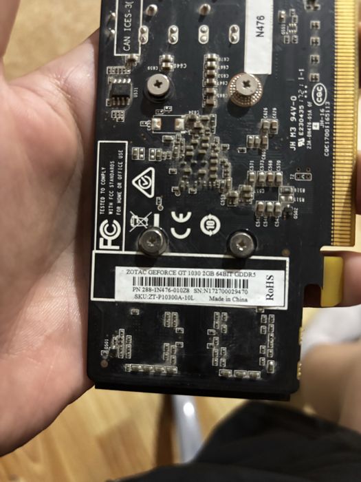 Видеокарта Zotac GeForce GT 1030 2GB GDDR5 Low Profile