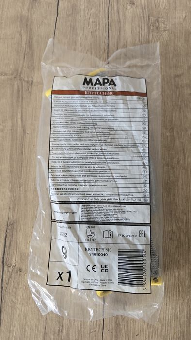 Manusi protectie taiere Mapa KRYTECH 610, gri, 9