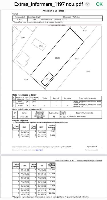 Teren de vanzare in mijlocul localitatii Hapria 75 euro/mp