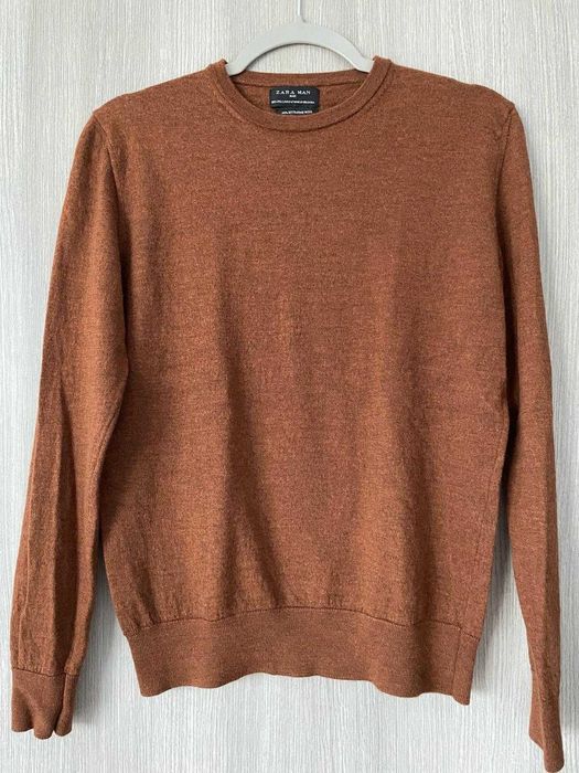 pulover ZARA M / L slim fit, 100% lana, nou