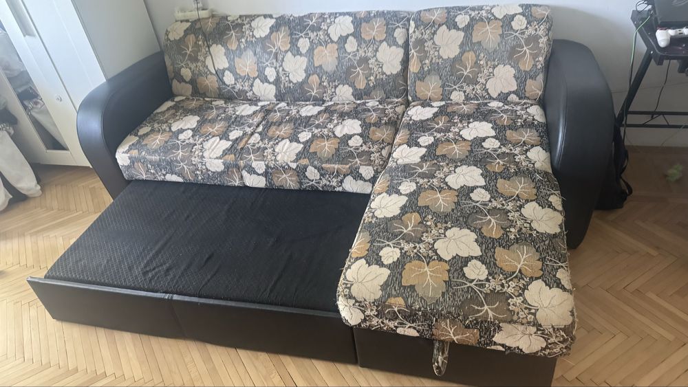 Canapea extensibilă de colț cu ladă depozitare – 230x160 cm