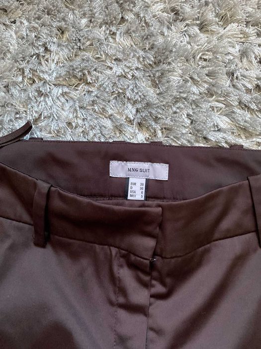 pantaloni eleganti mango suit maro, pentru femei