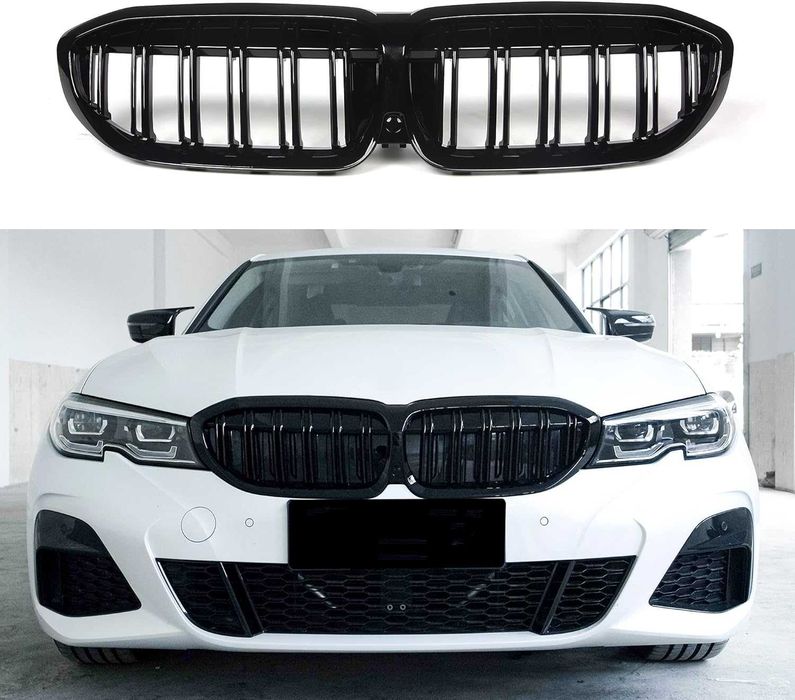 Двойни Решетки M Бъбреци за BMW 3 G20 G21 2019>2022 Черен Гланц