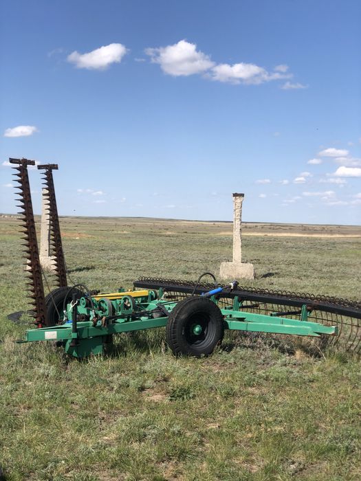 2 бруска косилка с граблями