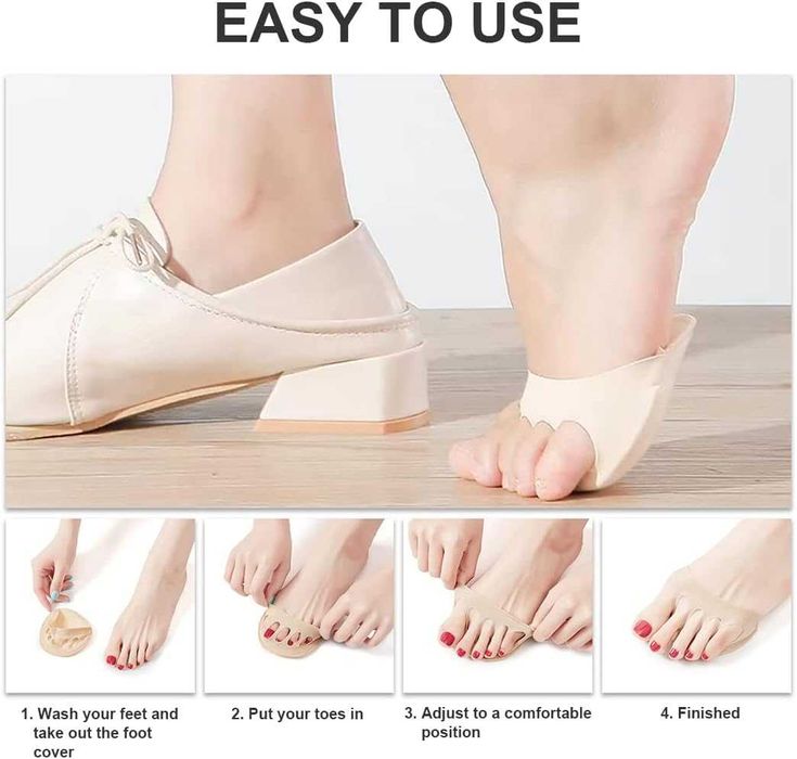 Set 2 perechi Pernite metatarsiene cu separator de degete unisex bej