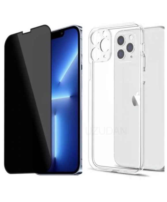 Iphone 14/15/16E/PRO/MAX Husa SIlicon Surface Case si Folie Sticla CRB