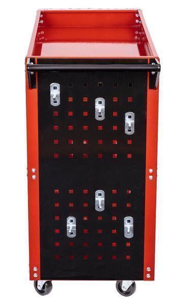 Мобилна количка с 3 рафта, държач за отвертки и панел с куки invento