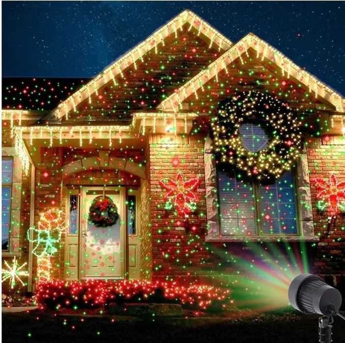 Коледна украса!Водоустойчив Лазерен прожектор STAR SHOWER коледен фене