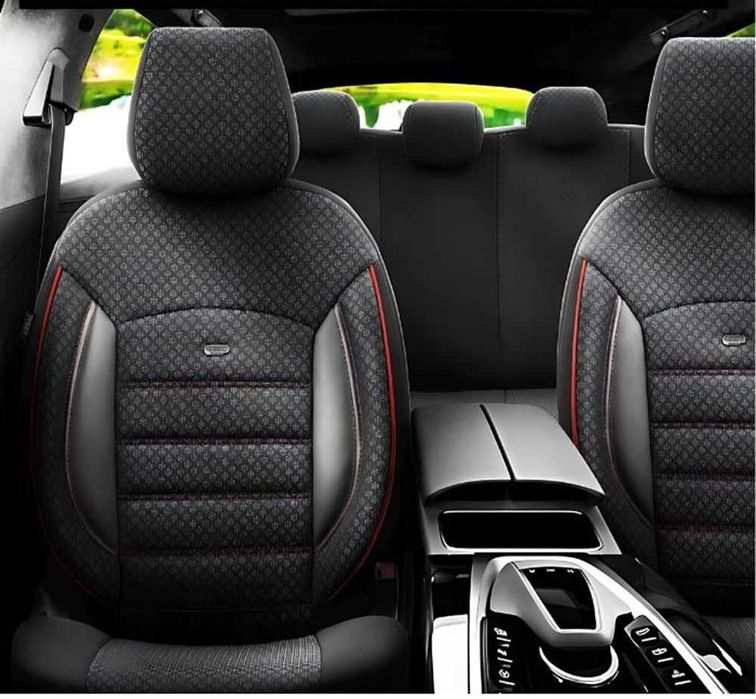 Универсална тапицерия за автомобил Otom Sport Plus - Черно/Червен кант