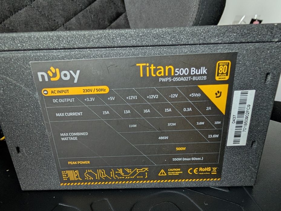 Sursa njoy Titan 500 Bulk 80plus