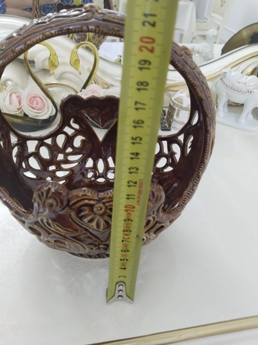 Ваза-корзина керамическая