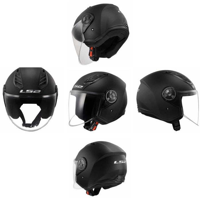 Скутер каска LS2 OF616 AIRFLOW II solid black matt