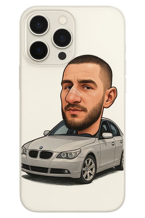 Карикатура с автомобила Ви върху кейс.