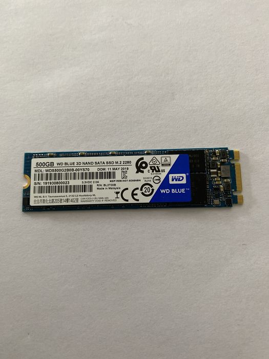 Ссд м.2 WD Blue 3d Sata 3 500gb с корпусом
