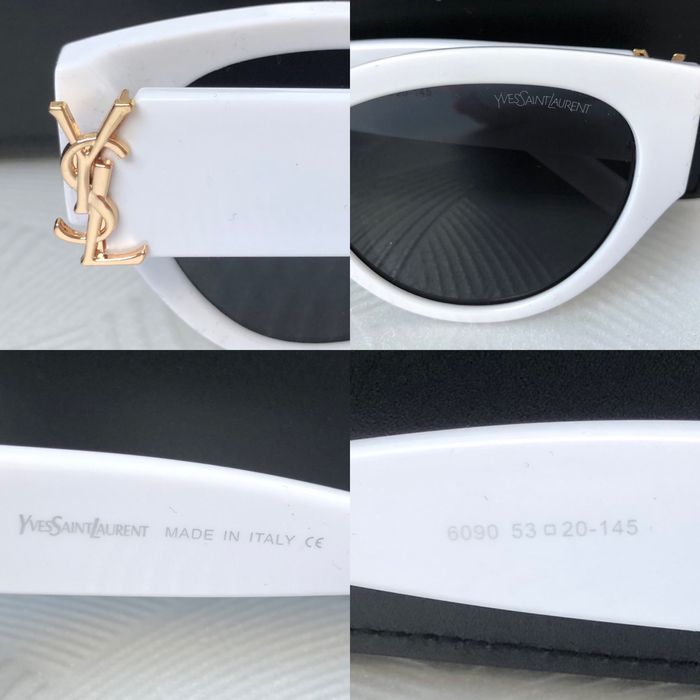 Бели дамски слънчеви очила котка